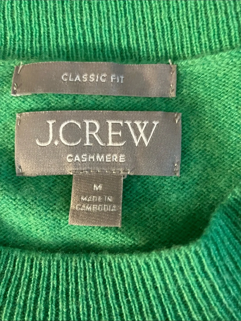 J. Crew Emerald Green Crewneck Cashmere Sweater Size Medium